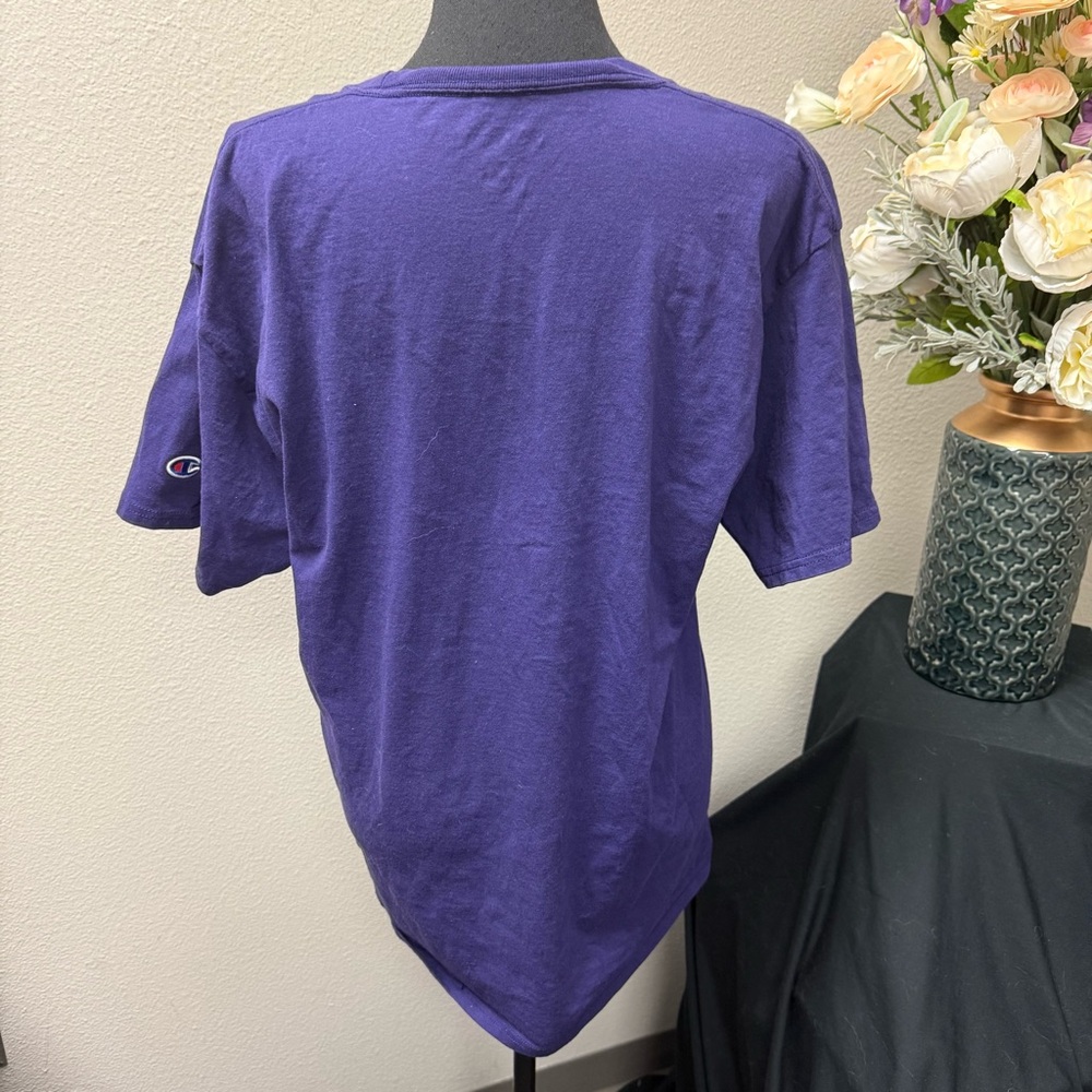 Champion TCU Horned Frogs “Lights Out” Purple Gridiron Football Tee L - Picture 3 of 6